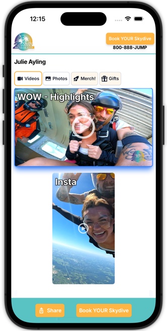 FreeFallFilms mobile app